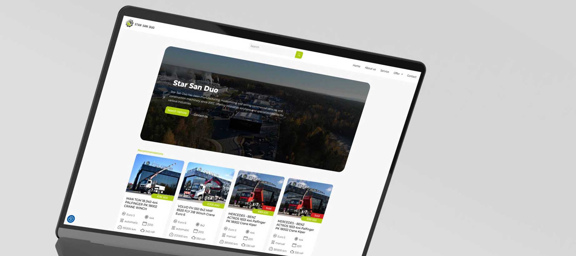 Strona internetowa Star San Duo - wersja desktopowa